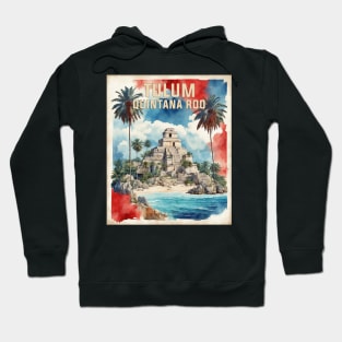 Tulum Quintana Roo Mexico Vintage Tourism Travel Hoodie